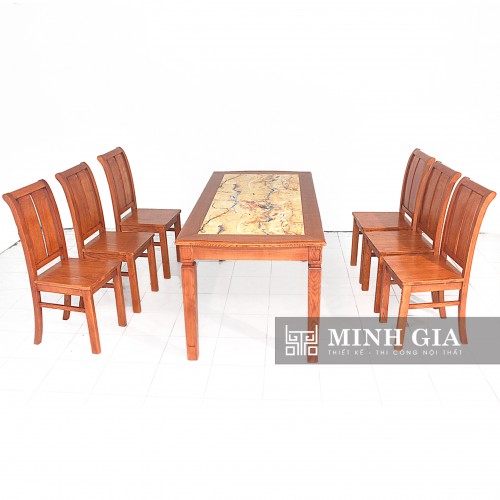 Bàn Ăn Gỗ Sồi Cao Cấp Mặt Đá