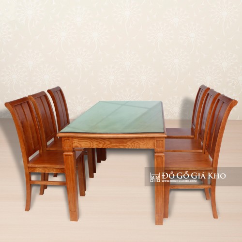 Bàn Ăn Gỗ Sồi Cao Cấp Mặt Kính