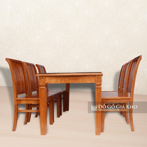Bàn Ăn Gỗ Sồi Cao Cấp Mặt Kính