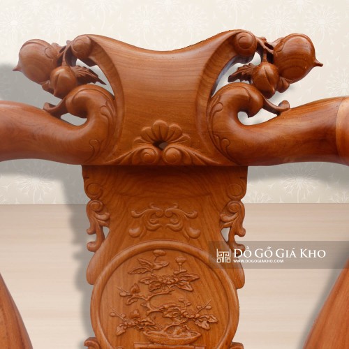 Bàn Ghế Gõ Đỏ Chạm Đào