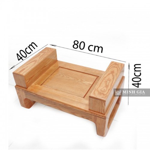 Bàn ghế gỗ sồi chân quỳ góc L