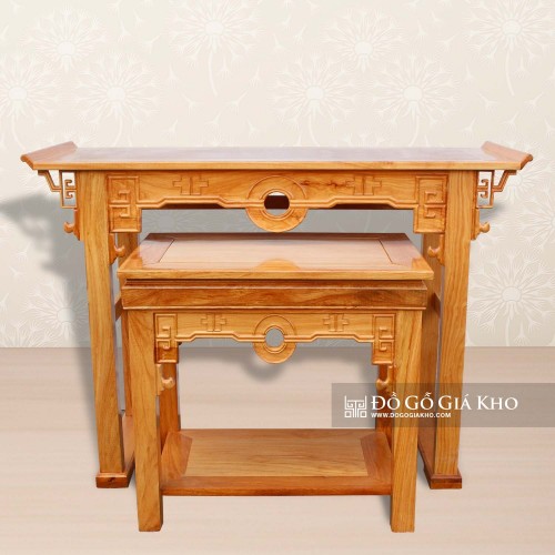 Bàn Thờ Gỗ Gõ Chạm Tròn