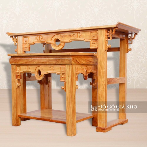Bàn Thờ Gỗ Gõ Chạm Tròn