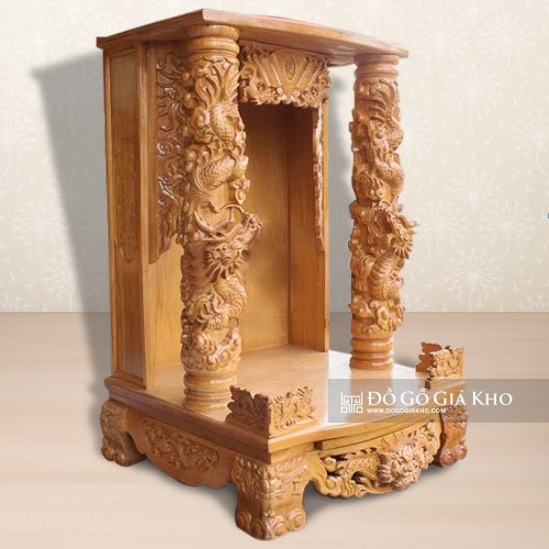 Bàn Thờ Thần Tài Ông Địa Gỗ Gõ Đỏ