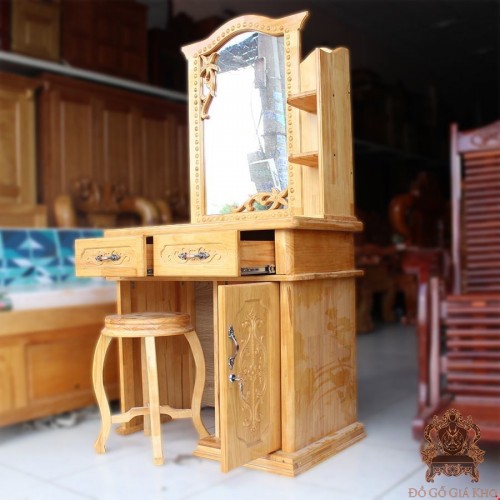 Bàn Trang Điểm Gỗ Thông Gương CN