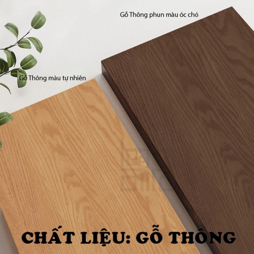 Combo kệ tivi gỗ thông màu óc chó