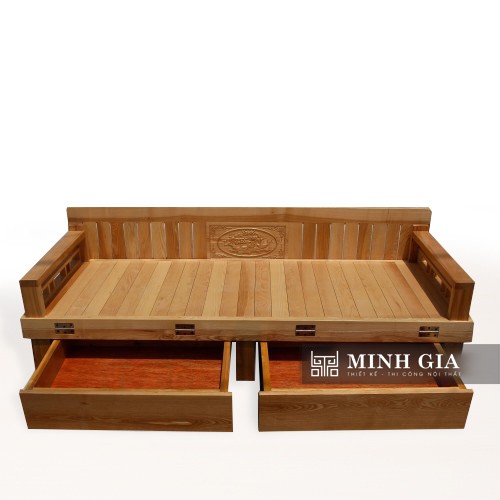 Giường gấp gỗ sồi ngăn kéo