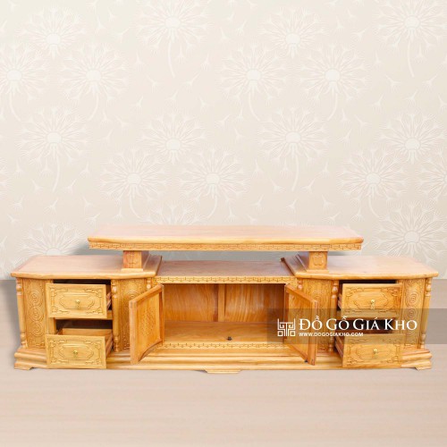 Kệ Tivi Gỗ Gõ Kiểu Vát