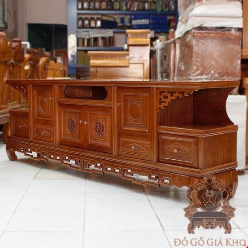 Kệ Tivi Gỗ Xoan Đào Kiểu Tổ Ong