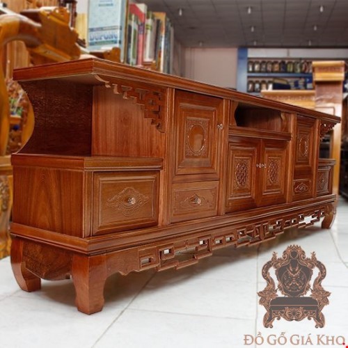 Kệ Tivi Gỗ Xoan Đào Kiểu Tổ Ong