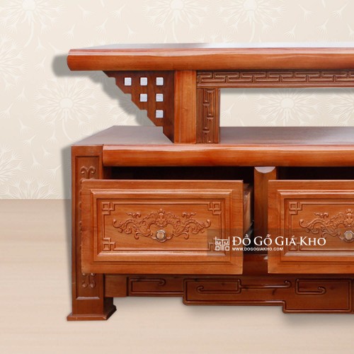 Kệ Tivi Gỗ Xoan Đào Nhật Kiểu Cổ
