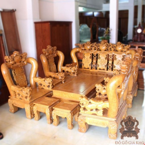 Salon gỗ Gõ Đỏ tay 16 chạm Nghê