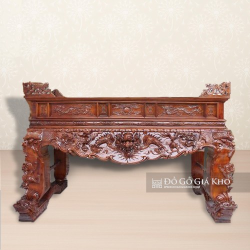 Sập Thờ Gỗ Gụ Chạm Tứ Linh