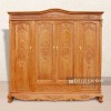 Tủ Áo Gỗ Gõ Chạm Hoa Văn 4 Cánh