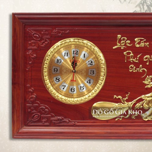 Tranh gỗ Hương mạ vàng thư pháp Phú Quý và phật Di Lặc