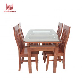 Bàn ăn gỗ sồi 2 tầng màu