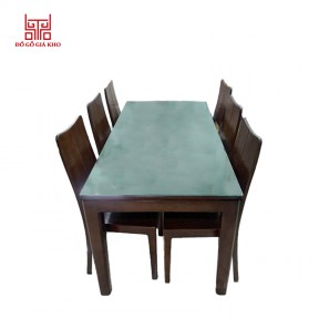 Bàn ăn gỗ sồi 6 ghế kiểu lá đề cao cấp