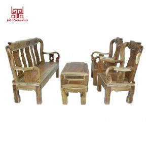 Bàn ghế gỗ tràm tân cổ điển tay 10