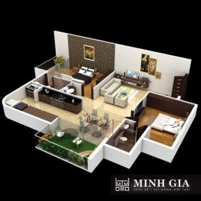 Thiết Kế Chung Cư 2PN TK2PN640