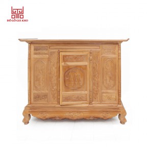 Tủ thờ gỗ gõ đỏ tam đa cánh thẳng