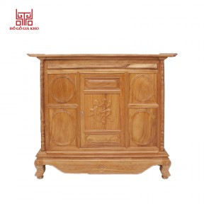 Tủ thờ gỗ gõ đỏ trơn cánh thẳng