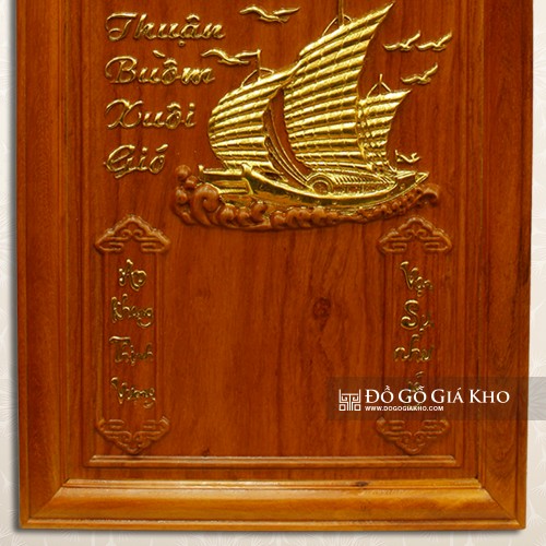 Tranh Đồng Hồ Gỗ Gõ Kèm Đốc Lịch Thuận Buồm Xuôi Gió