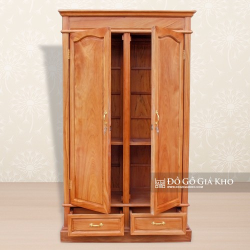 Tủ Áo Gỗ Gõ kiểu trơn 2 Cánh