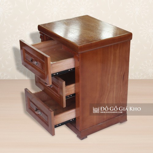Tủ Đầu Giường Gỗ Xoan Đào 3 Ngăn Kéo