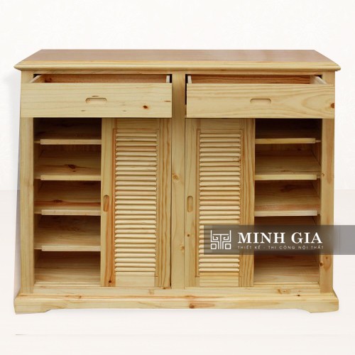 Tủ giày gỗ thông cửa lùa