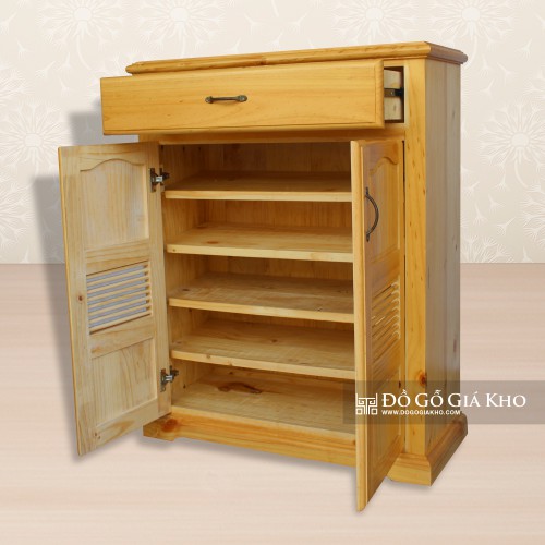 Tủ giày gỗ thông 2 cánh
