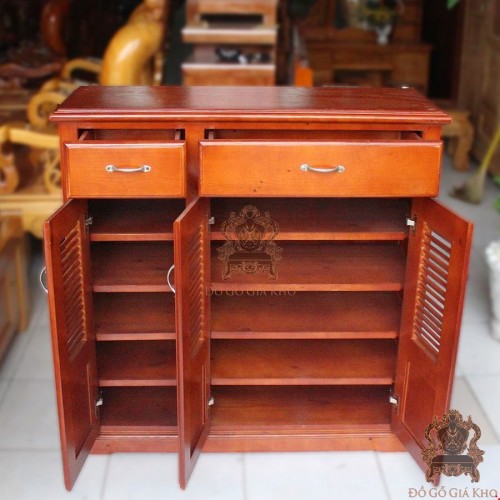 Tủ Giày Gỗ Thông Ghép 3 Cánh