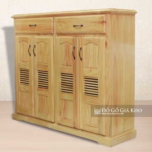 Tủ giày gỗ thông 4 cánh