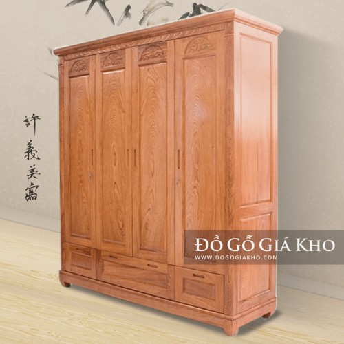 Tủ Gỗ Hương Đá Cao cấp 4 Cánh