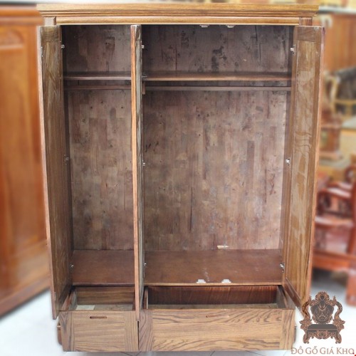Tủ Quần Áo Gỗ Mun 3 Cánh