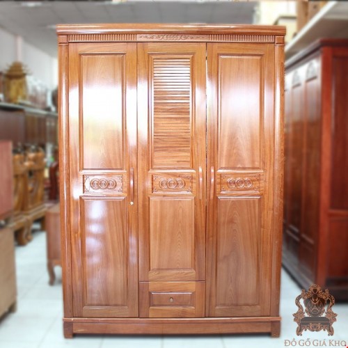 Tủ Quần Áo Gỗ Xoan Đào 3 Cánh