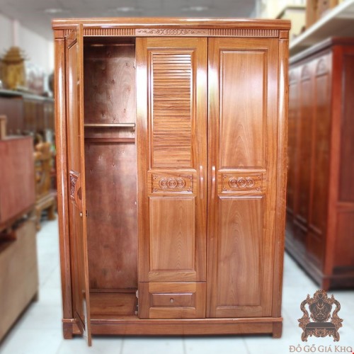 Tủ Quần Áo Gỗ Xoan Đào 3 Cánh
