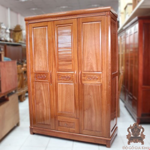 Tủ Quần Áo Gỗ Xoan Đào 3 Cánh
