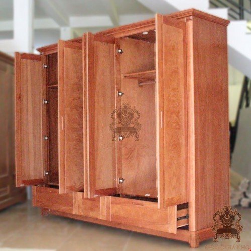 Tủ Quần Áo Gỗ Xoan Đào Cao Cấp 5 Cánh Phẳng
