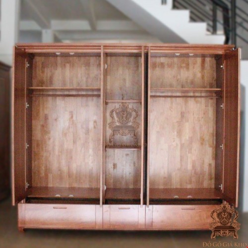 Tủ Quần Áo Gỗ Xoan Đào Cao Cấp 5 Cánh Phẳng