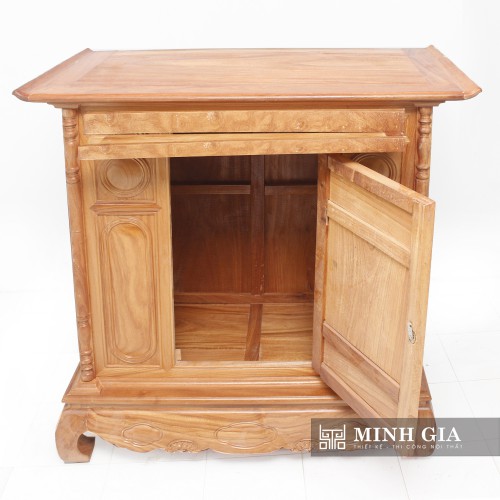 Tủ thờ gỗ gõ đỏ trơn chân quỳ